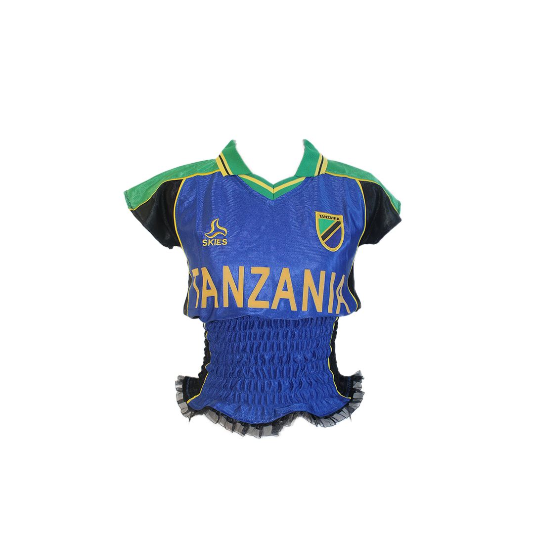 Upcycled Vintage Tanzania  Cropped Jersey - XS/S