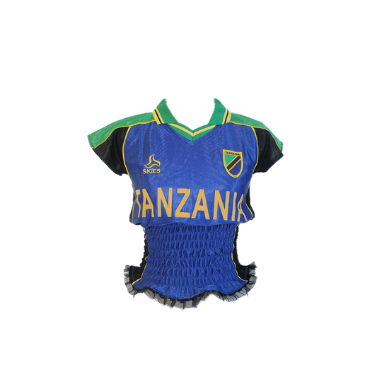 Upcycled Vintage Tanzania  Cropped Jersey - XS/S