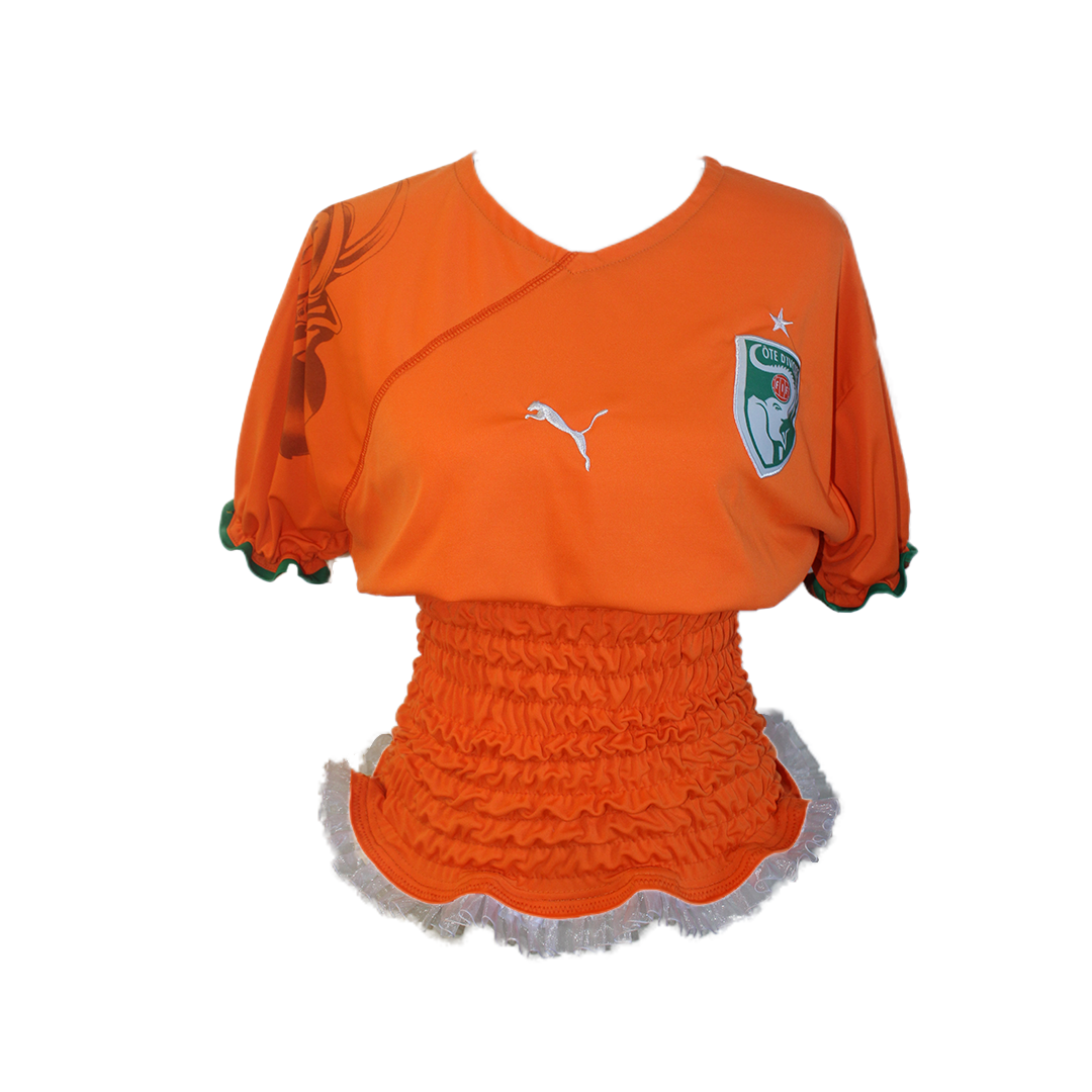 Upcycled PUMA Cote D'voire 2010 World Cup Football Jersey